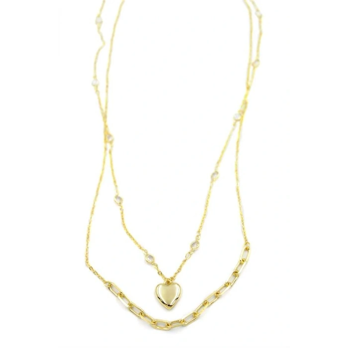 LitaeTrend Kalp Kolye - 90cm - Altın