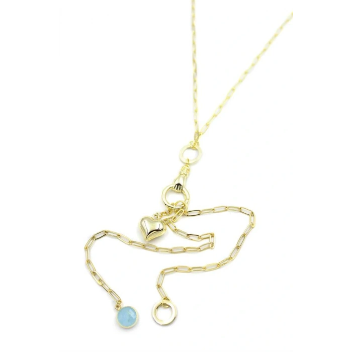 LitaeTrend Kalp Y Kolye - Altın