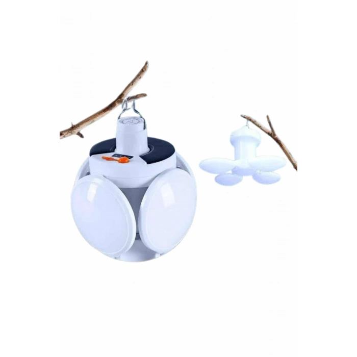 HERŞEYTREND Kamp Lambası Güneş Enerjili Solar 5 Kanatlı Katlanır Lamba Karavan