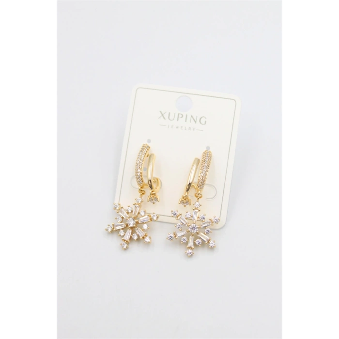 HERŞEYTREND Kar Tanesi Küpe - Altın