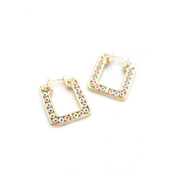 LitaeTrend Kare Nazar Küpe - Altın