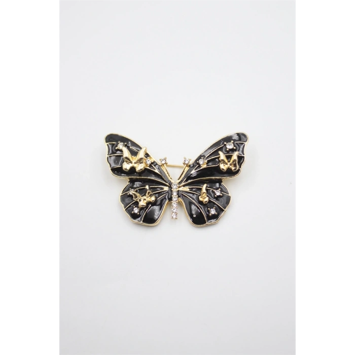 HERŞEYTREND Kelebek Broş - Siyah