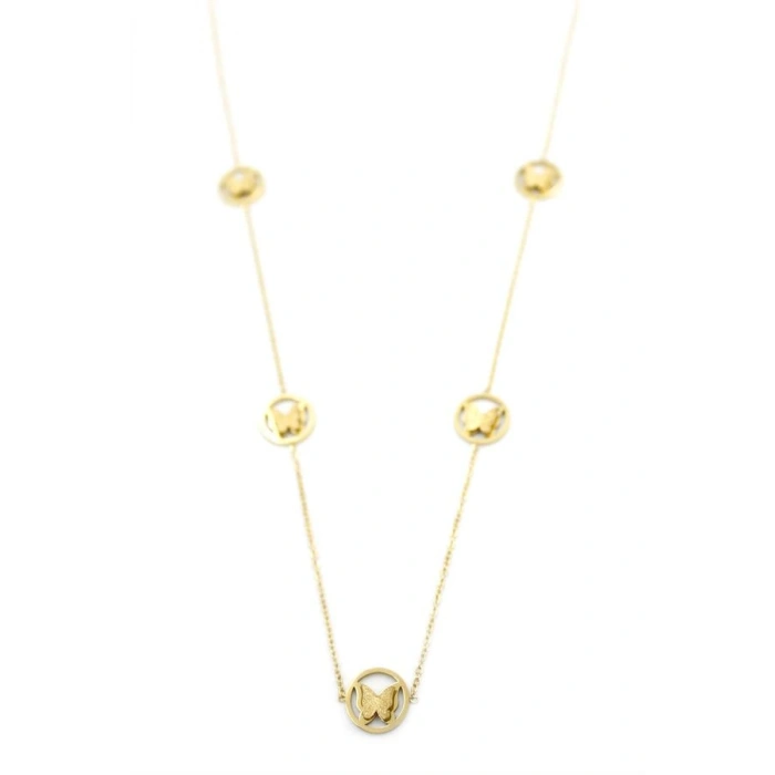 LitaeTrend Kelebek Kolye - 90 cm - Altın
