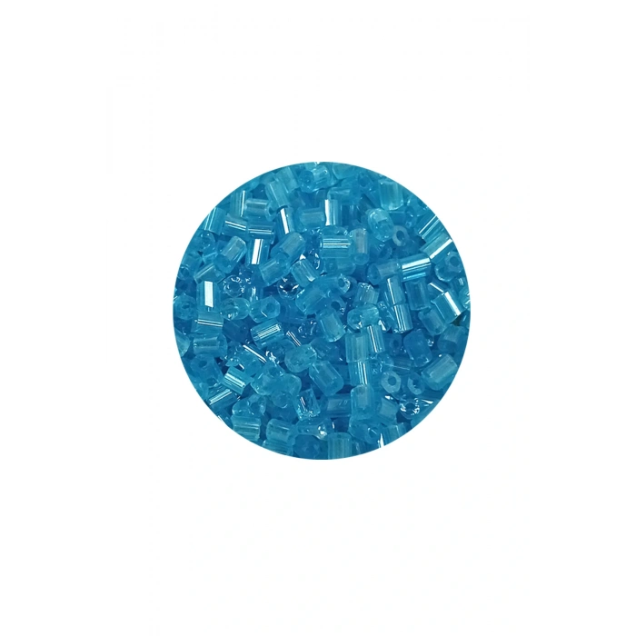 LitaeTrend Kesme Cam Boncuk 2mm - 20 Gram - Şeffaf Turguaz -BNC349