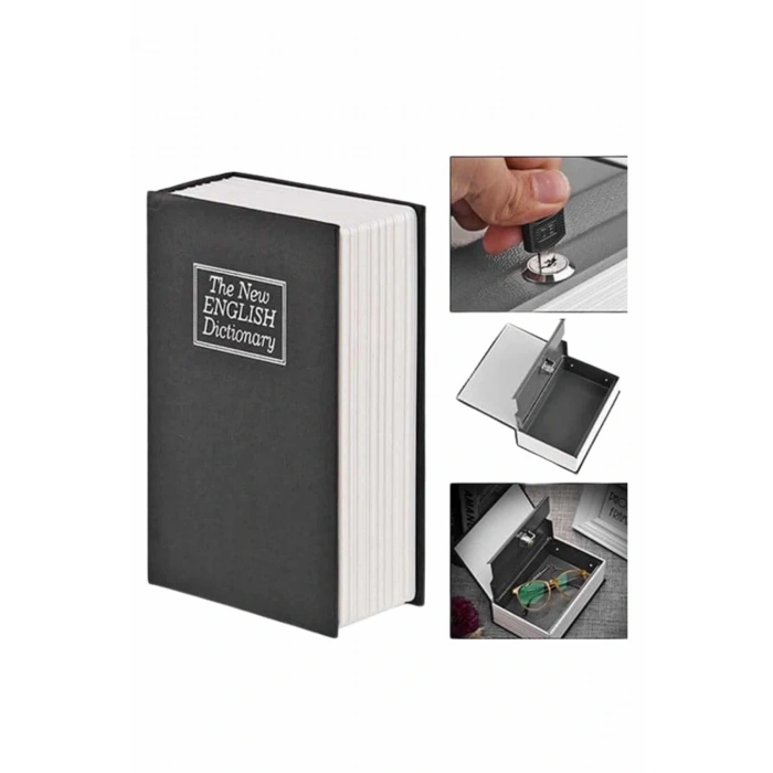 LitaeTrend Kitap Görünümlü Gizli Kasa Büyük Boy Anahtarlı Kilitli Para Kasası