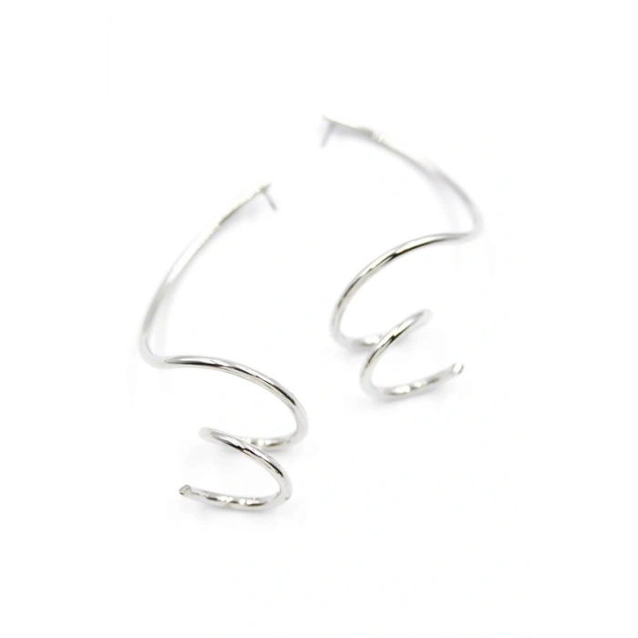 LitaeTrend Kıvrımlı Küpe - Gümüş