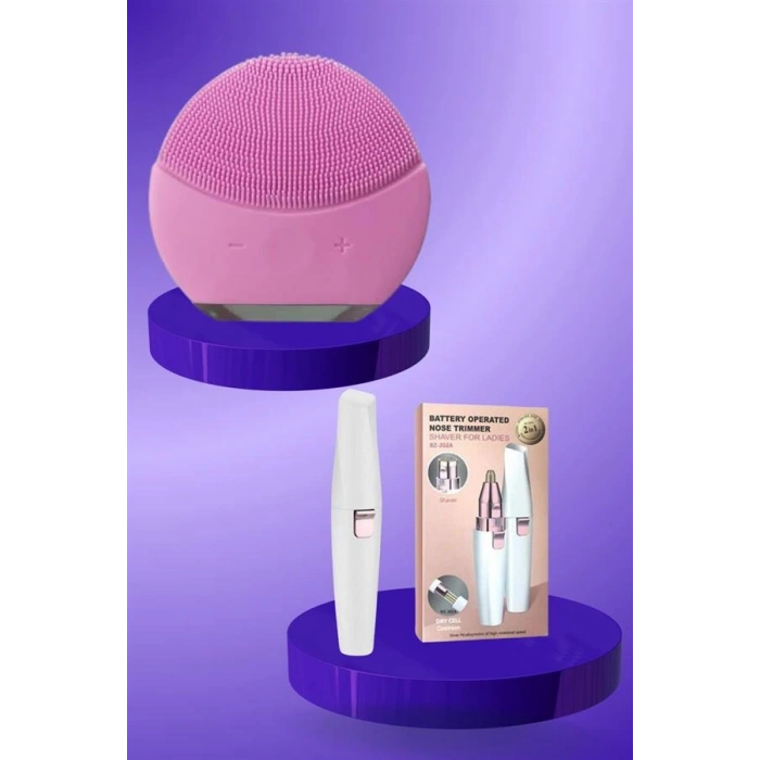 LitaeTrend Kulak Burun ve Yüz Epilasyon Aleti ve Yüz Masaj Aleti İkili Cilt Bakım Seti