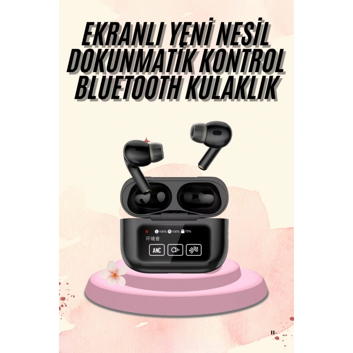LitaeTrend Kulak İçi Bluetooth Kulaklık Ekranlı Müzik Dinleme Çağrı Cevaplama Siyah