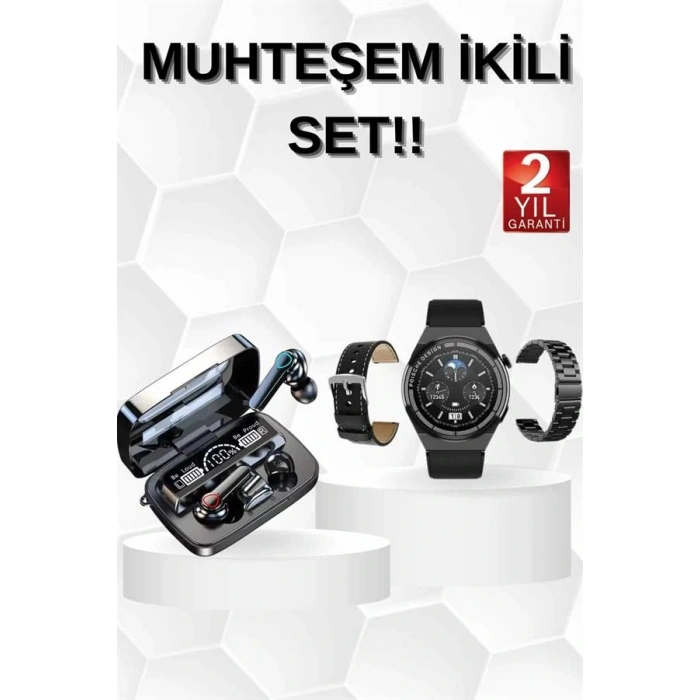 LitaeTrend Kulak İçi Kablosuz Bluetooth Kulaklık ve NFC ve GPS Özellikli Akıllı Saat Alarm ve Titreşim