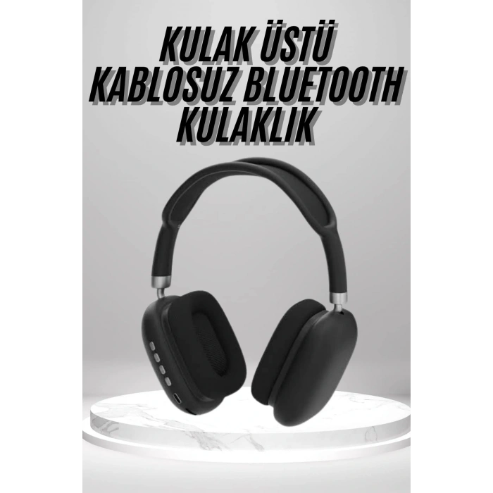 LitaeTrend Kulak Üstü Kablosuz Bluetooth Kulaklık Yumuşak Süngerli SD Kart Girişli