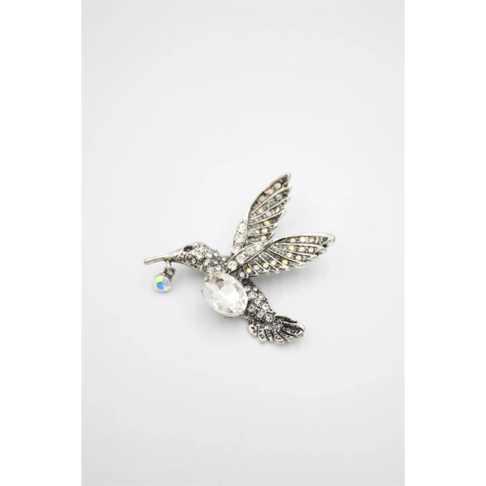 HERŞEYTREND Kuş Broş - Gümüş