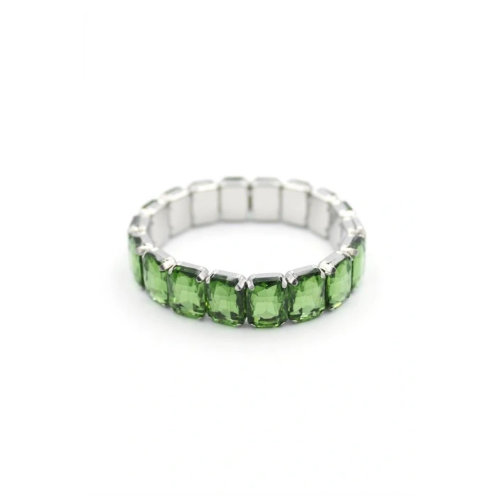 LitaeTrend Lastikli Taşlı Bilezik - Yeşil