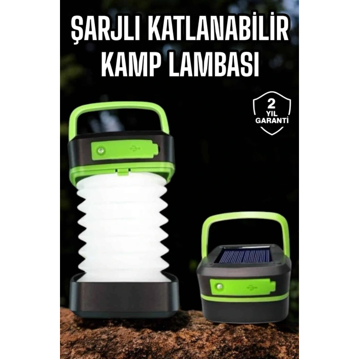 LitaeTrend Led Lamba Kamp Lambası Hafif Taşınabilir Şarj Süreli Akordeon El Fenerli