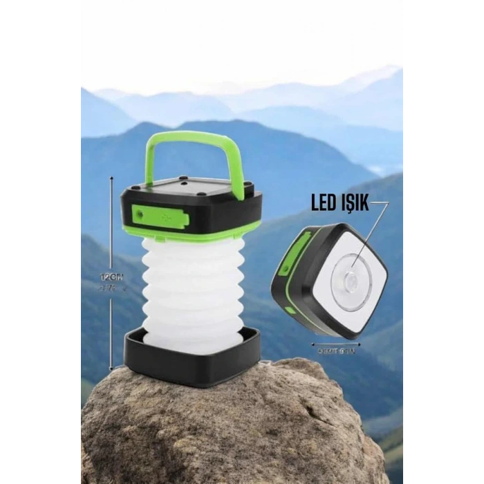 LitaeTrend Led Lamba Kamp Lambası Hafif Taşınabilir Şarj Süreli Akordeon El Fenerli