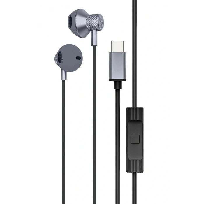 LitaeTrend LS-730 1.2M iPhone 15 Serisi ile Uyumlu Type-C Kablolu Kulaklık - Gri