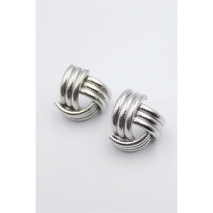 HERŞEYTREND Metal Örgü Küpe - Gümüş