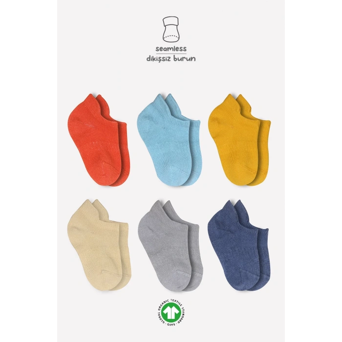 LitaeTrend Mix Penye Sneakers Çorap 6lı  Kremit