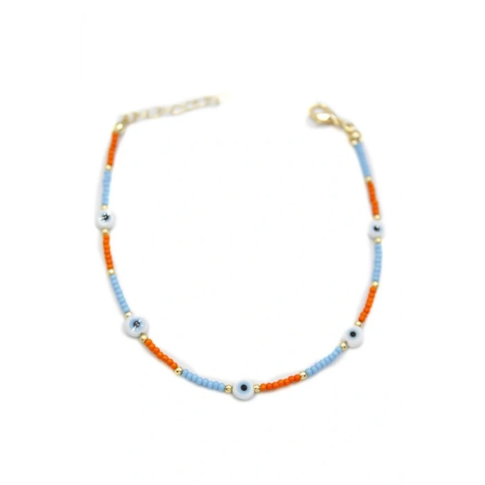 LitaeTrend Nazar Boncuklu  Halhal - Beyaz