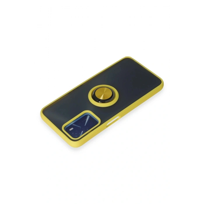 LitaeTrend Oppo A16 Kılıf Montreal Yüzüklü Silikon Kapak - Sarı