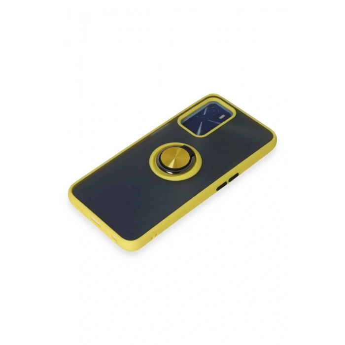 LitaeTrend Oppo A16 Kılıf Montreal Yüzüklü Silikon Kapak - Sarı