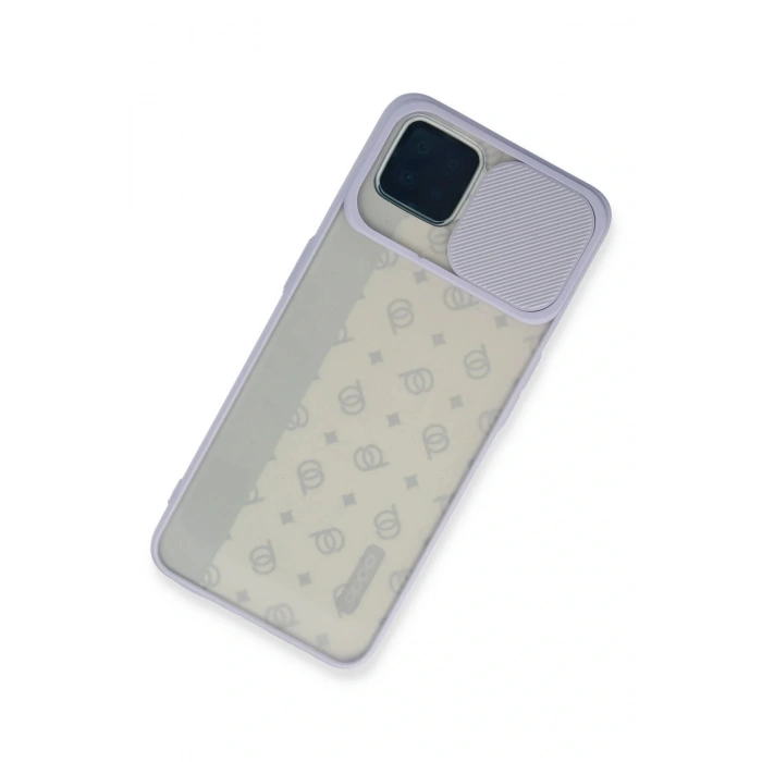 LitaeTrend Oppo Reno 4 Lite Kılıf Palm Buzlu Kamera Sürgülü Silikon - Lila