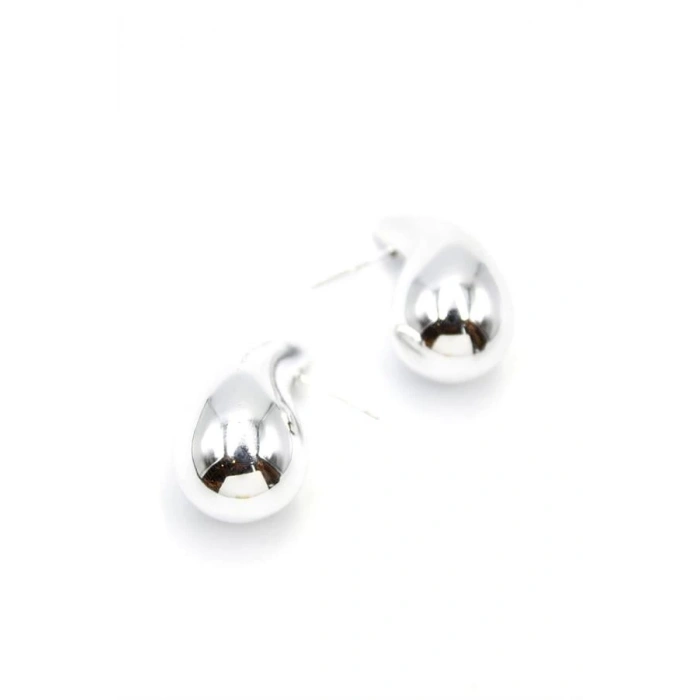 LitaeTrend Orta Boy Damla Küpe - Gümüş