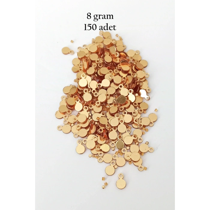 LitaeTrend Oya Abiye Bileklik Kolye Pleksi Metalik Plastik Pul Altın Renk 8 gram 150 adet - BNC497