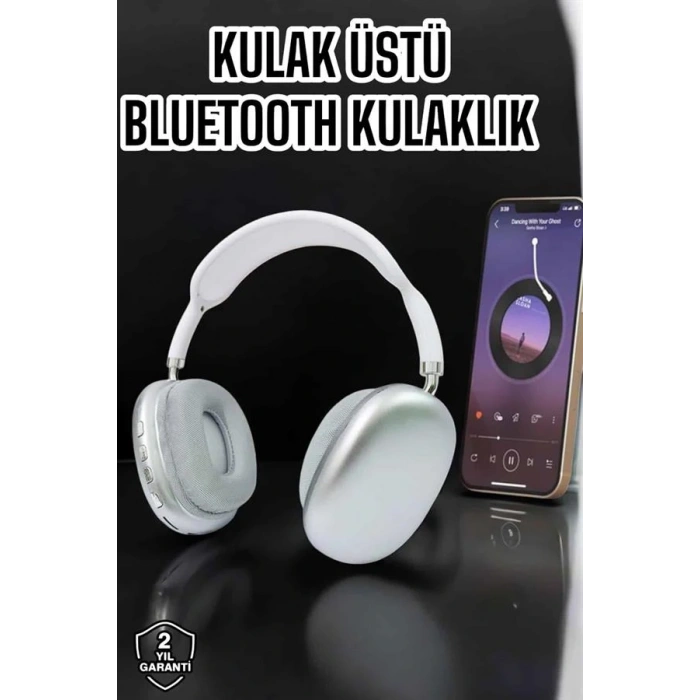 LitaeTrend P9 Plus Kablosuz Kulak Üstü Bluetooth Kulaklık Beyaz Mikrofonlu Kulaküstü Kablosuz Kulaklık