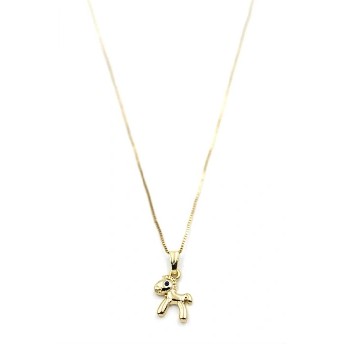 LitaeTrend Peluş At Figürü Kolye - Altın