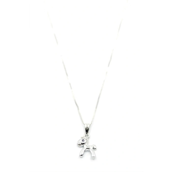 LitaeTrend Peluş At Figürü Kolye - Gümüş