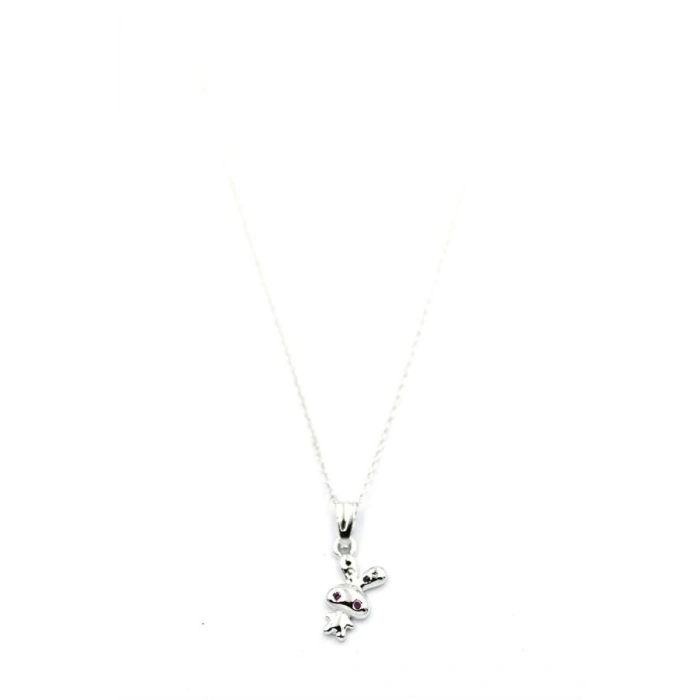 LitaeTrend Peluş Tavşan Figürü Kolye - Gümüş