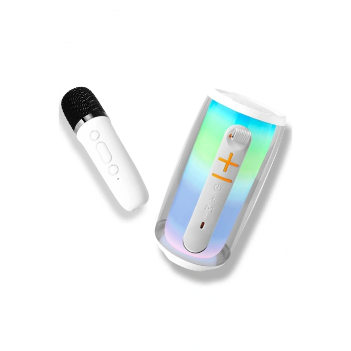 LitaeTrend Pluse 6 Mikrofonlu RGB Kablosuz Hoparlör - Beyaz