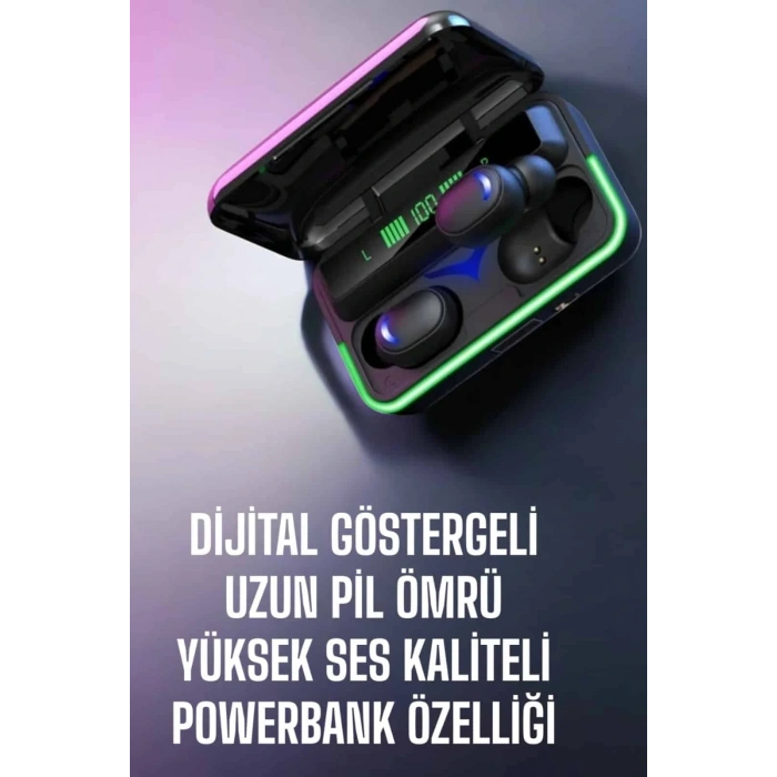 LitaeTrend Powerbank Özellikli Kablosuz Bluetooth Kulaklık RGB Işıklı
