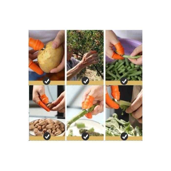 LitaeTrend Pratik Baş Parmak Koruyucu Eldiven Sebze Meyve Soyucu Kesme Ayıklayıcı Silikon Aparat