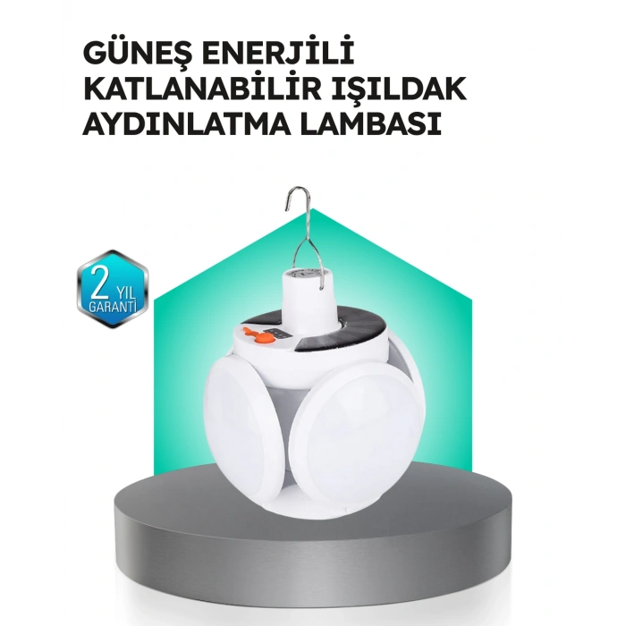 HERŞEYTREND Pratik Katlanabilir Solar LED Aydınlatma Lambası