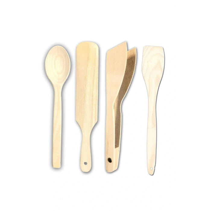 LitaeTrend Pratik Kullanım Ahşap Mutfak Seti 4 parça