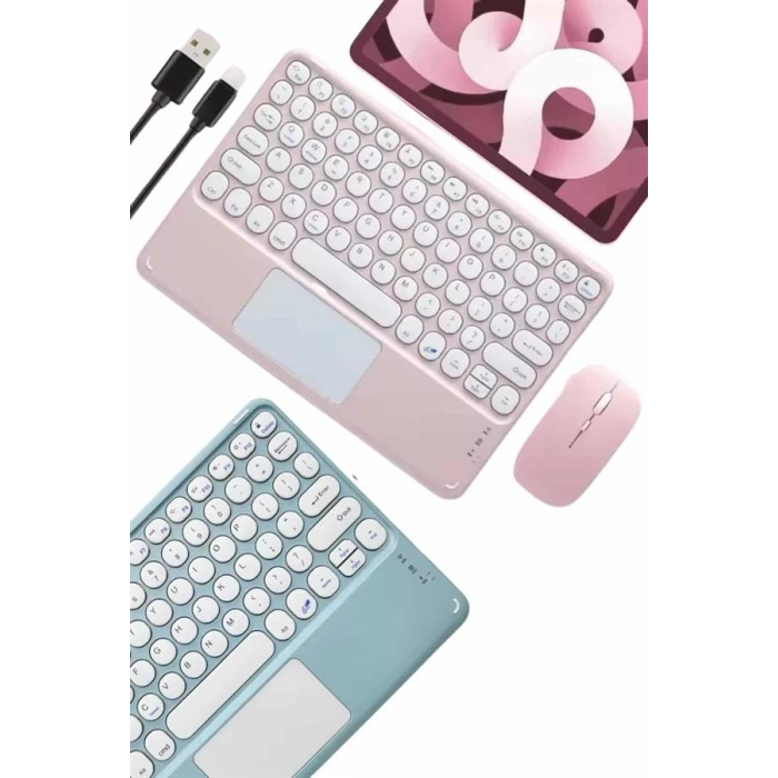 HERŞEYTREND Profesyonel Wifi Q Klavye Bluetooth Klavye Touchpad 10.8 Inç