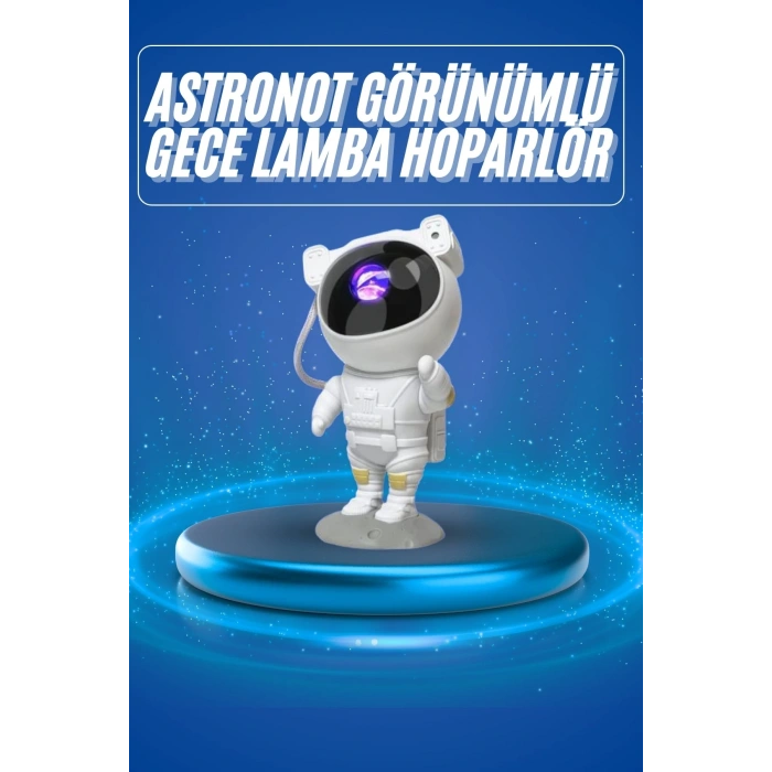 LitaeTrend Projeksiyon Astronot Lamba Speaker Sevimli Astronot Bluetooth Hoparlör