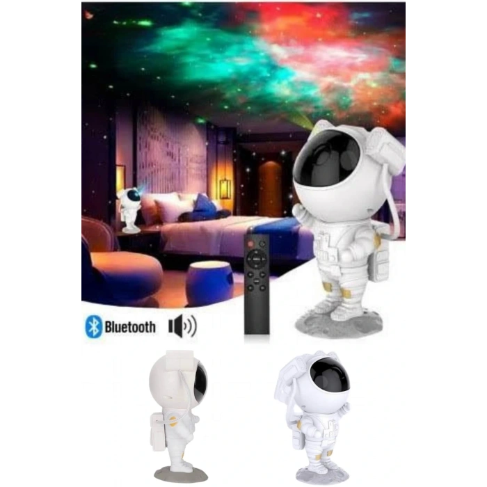 LitaeTrend Projeksiyon Astronot Lamba Speaker Sevimli Astronot Bluetooth Hoparlör