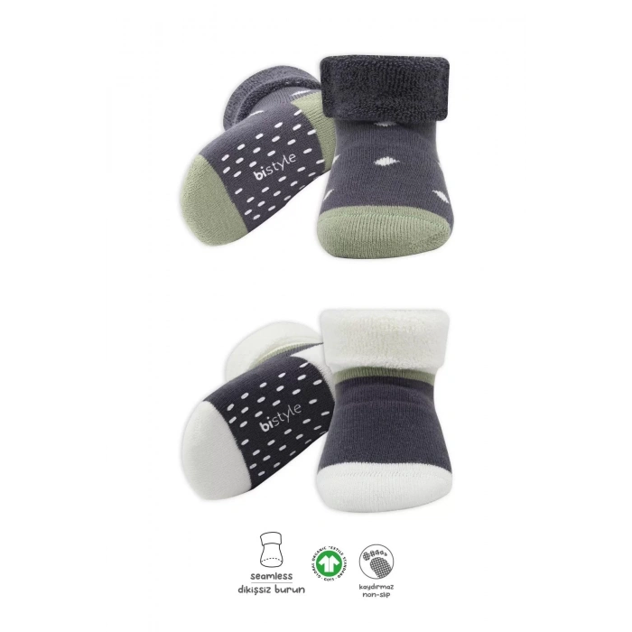 LitaeTrend Puanlı Kaymaz Havlu Soket Çorap 2li  Antrasit