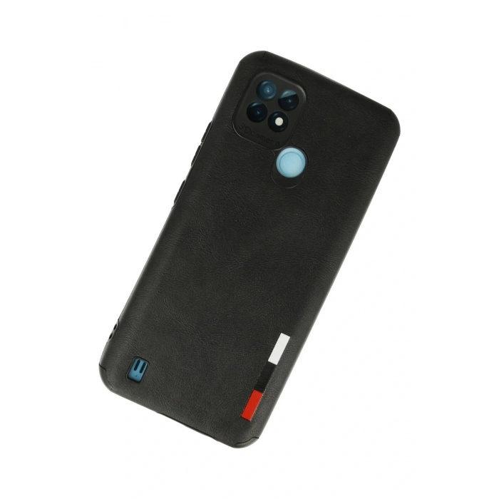 LitaeTrend Realme C21 Kılıf Loop Deri Silikon - Siyah