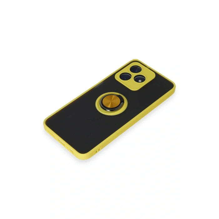 LitaeTrend Realme C53 Kılıf Montreal Yüzüklü Silikon Kapak - Sarı