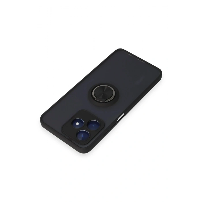 LitaeTrend Realme C53 Kılıf Montreal Yüzüklü Silikon Kapak - Siyah