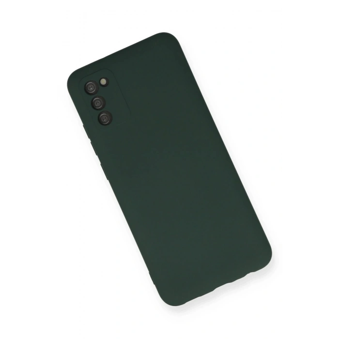 LitaeTrend Samsung Galaxy A03S Kılıf Nano içi Kadife Silikon - Koyu Yeşil