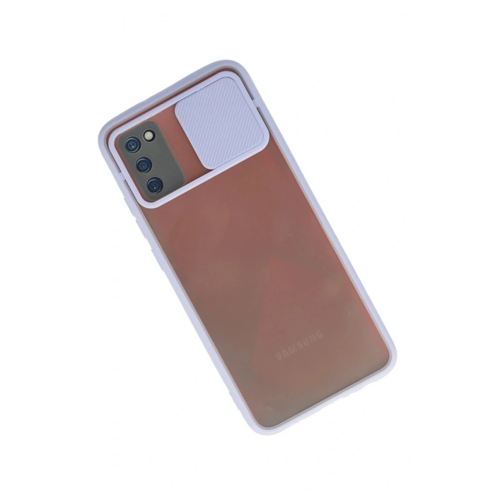 LitaeTrend Samsung Galaxy A03S Kılıf Palm Buzlu Kamera Sürgülü Silikon - Lila