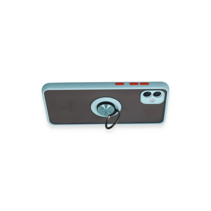 LitaeTrend Samsung Galaxy A04 Kılıf Montreal Yüzüklü Silikon Kapak - Buz Mavi