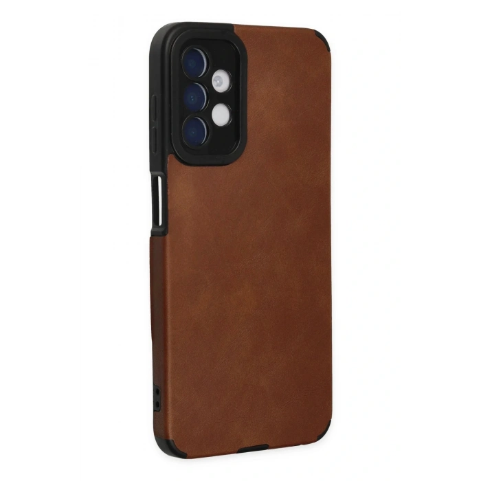 LitaeTrend Samsung Galaxy A04S Kılıf Loop Deri Silikon - Kahverengi