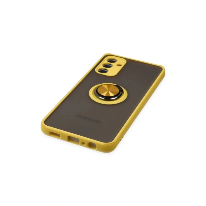 LitaeTrend Samsung Galaxy A04S Kılıf Montreal Yüzüklü Silikon Kapak - Sarı