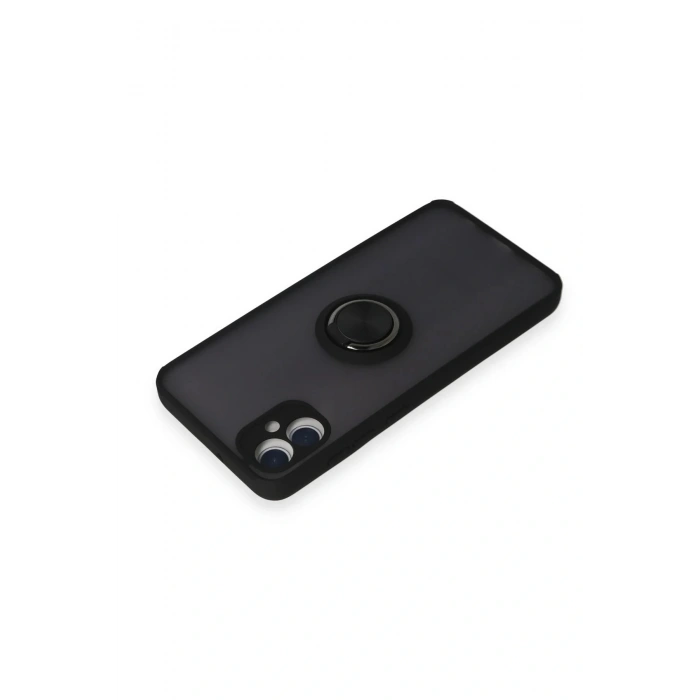 LitaeTrend Samsung Galaxy A05 Kılıf Montreal Yüzüklü Silikon Kapak - Siyah