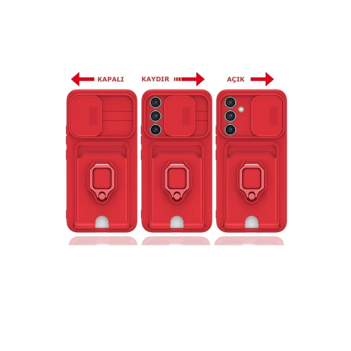 LitaeTrend Samsung Galaxy A14 4G Kılıf Zuma Kartvizitli Yüzüklü Silikon - Siyah